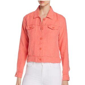 Tommy Bahama Two Palms Linen Raw-Edge Jacket - S - Burnt Coral RARE COLOR